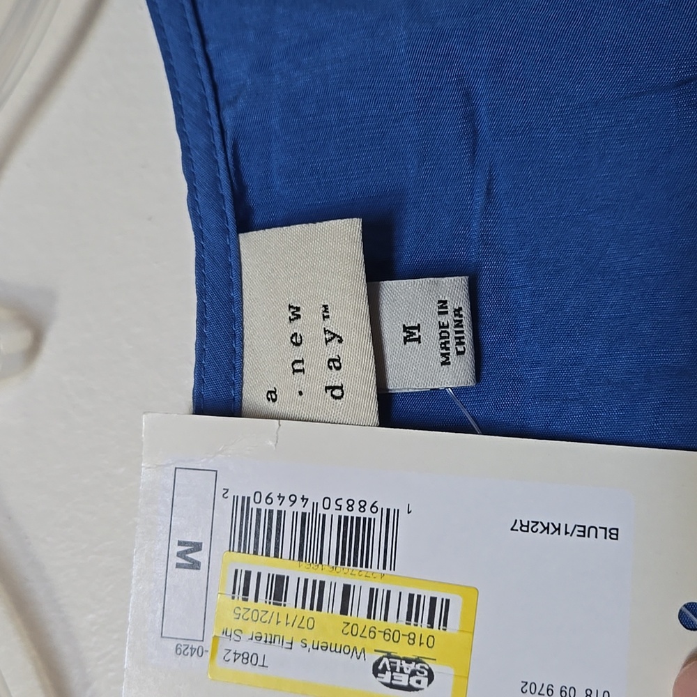 Women’s A New Day BLUE Flutter Ruffle Short Sleeve Maxi Dress Size M Spring NWT - Picture 4 of 9
